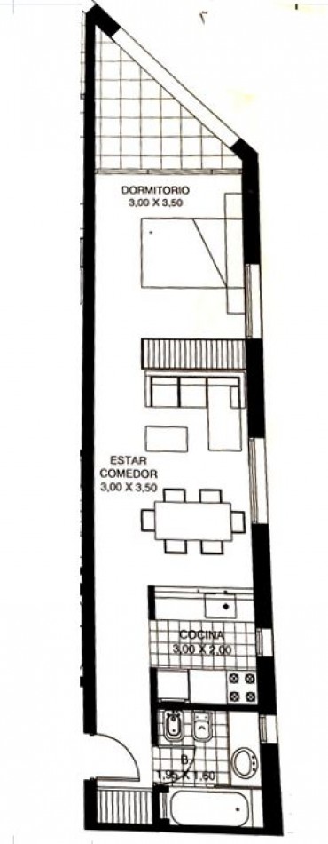 1 Dormitorio. Muy Luminoso. Con Balcon. Frente Norte. Proximo Facultad Medicina.