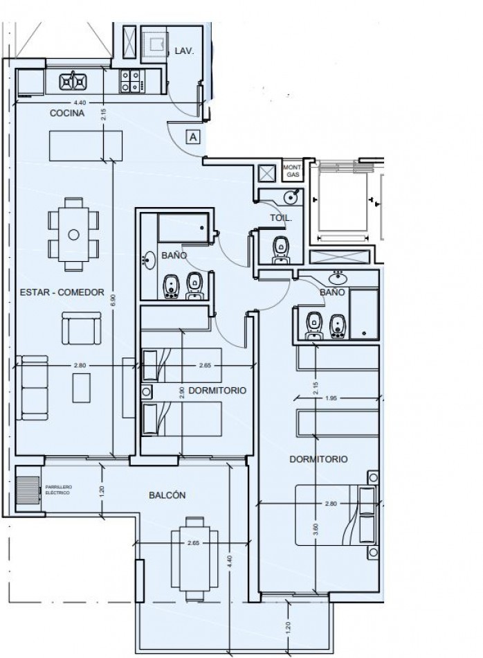 2 Dormitorios. A mts. Rio. Categoria. Amenities